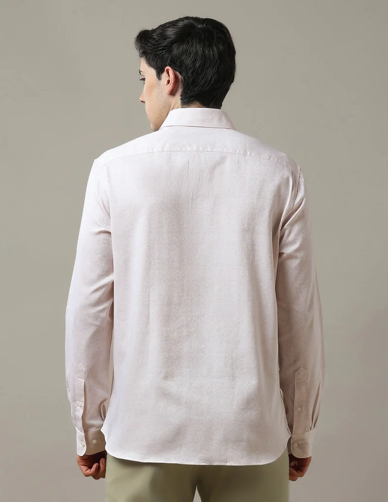 Arrow Beige Tailored Fit Solid 1851 Shirt for Men | Best Price UAE