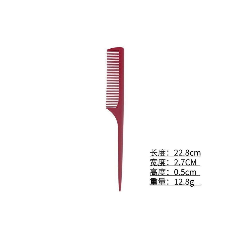 Generic Childrens Womens Fine Tooth Comb Hairdressing Salon Professional Hair Cutting Comb Plastic Material Sharp End And Tail Comb Wine red 