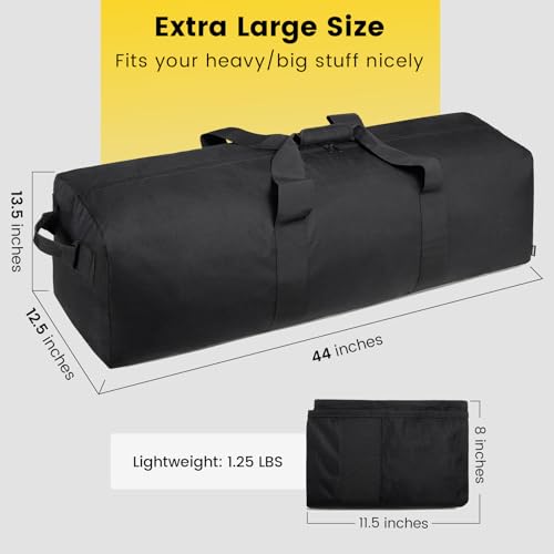 Vorspack Duffle Bag for Travel - 120L Extra Large Duffel Bag for Men Foldable Camping Bags for Weekender Gear Storage Overnight Tent Sports Moving - Black - Image 2
