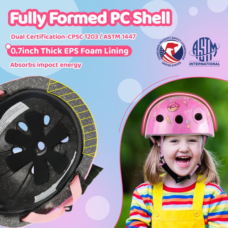 Vvinca Toddler Helmet for 1/2/3/4/5/6/7/8 Years Old, Kids Bike Helmets Ages 3-5/5-8, Kids Children Helmet for Youth Boys and Girls - Image 2