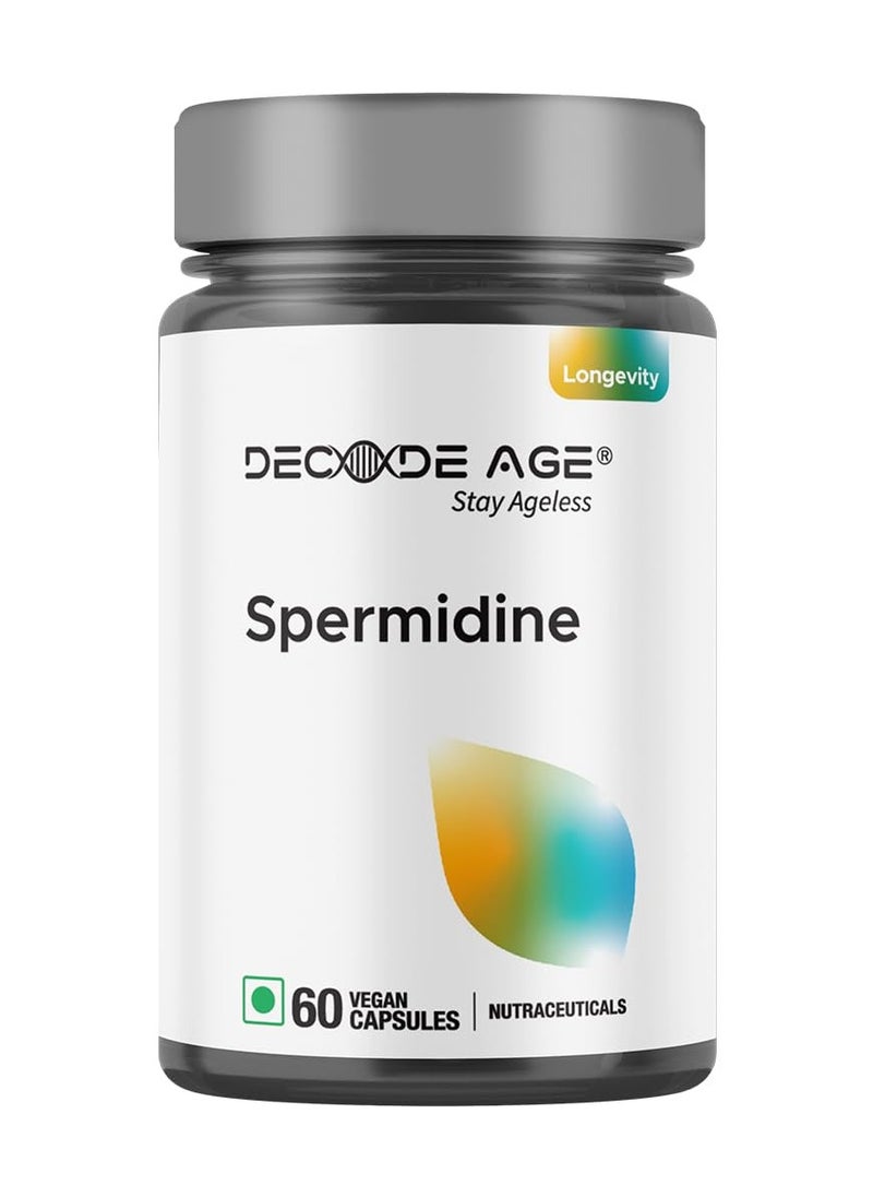 Decode Age Decode Age 98% Spermidine Trihydrochloride For induce autophagy, promotes heart health , enhances neuro protection, improves skin & hair 60 veg capsules.  - Image 1