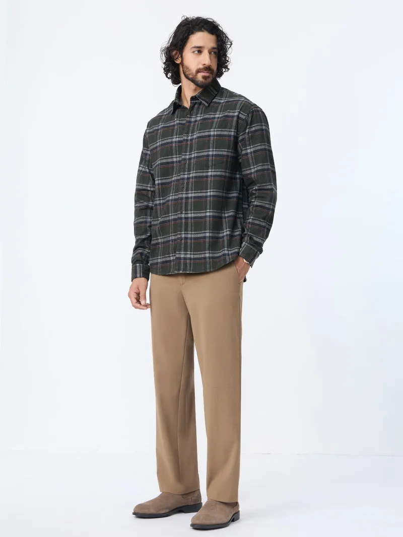 The Souled Store  Plaid Shirt: Deep Forest  | Best Price UAE