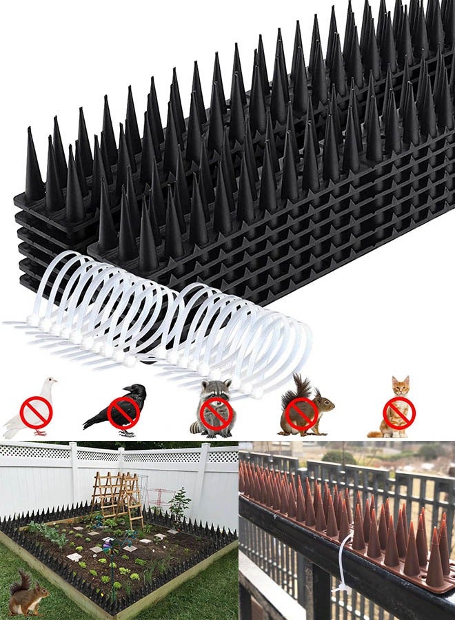 إسكدنيا مجموعة من 10 مسامير طيور للاستخدام الخارجي مع 50 رابط كابل، مسامير جدارية مضادة للتسلق، مضادة للصوص والقطط والطيور - Image 1