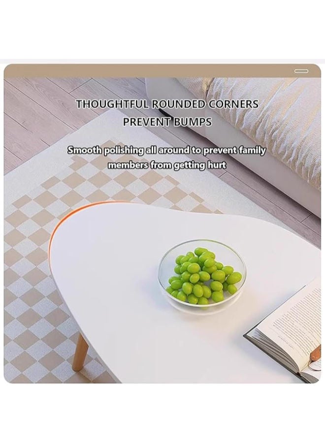 طاولة قهوة أنطول - طاولة شاي بيضاء كريمية، تصميم عصري غير منتظم لغرف المعيشة، تركيب سهل - Image 5