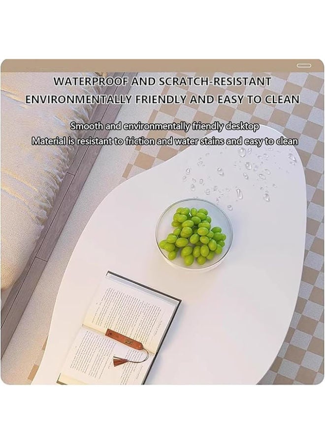 طاولة قهوة أنطول - طاولة شاي بيضاء كريمية، تصميم عصري غير منتظم لغرف المعيشة، تركيب سهل - Image 4