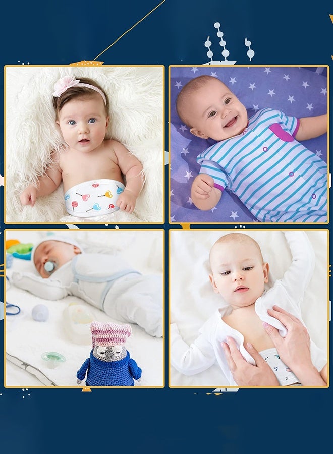 Sweet Life 4 Pcs Newborn Infant Belly Wrap, Comfort Cotton Umbilical Cord, Cover Band Cartoon Soft Baby Belly Band Newborn Navel Belt for Protection Abdomen Baby Boy Girl Gifts 0-12 Months, 4 Styles (Cute) - Image 4
