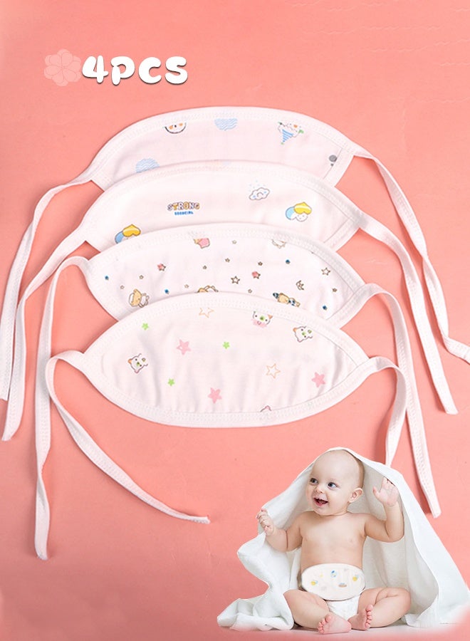 Sweet Life 4 Pcs Newborn Infant Belly Wrap, Comfort Cotton Umbilical Cord, Cover Band Cartoon Soft Baby Belly Band Newborn Navel Belt for Protection Abdomen Baby Boy Girl Gifts 0-12 Months, 4 Styles (Cute) - Image 1