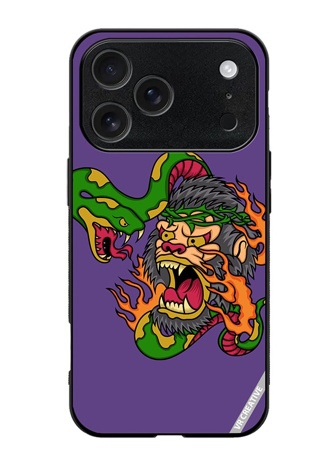 VR CREATIVE Protective Case Cover For Apple iPhone 17 Pro Max King Kong Vs Snake Design Multicolour