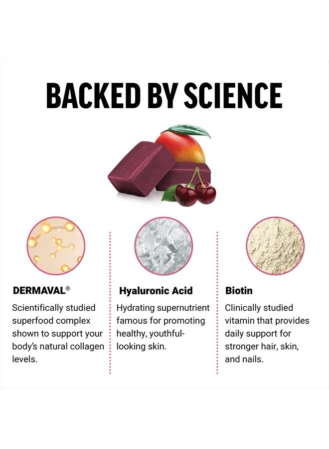 Force Factor Collagen Boosting Superfoods with Biotin, Hyaluronic Acid, Bamboo, and Hair, Skin, and Nails Vitamins, Nail Strengthener and Skin Supplement, Tropical Fruit Flavor, 60 Soft Chews - Image 3