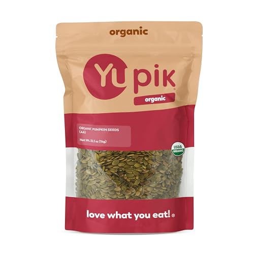 Yupik Organic Raw Pumpkin Seeds No Shell 22 lb 352 oz GlutenFree NonGMO Kosher Vegan Shelled Pepitas SaltFree PlantBased Protein Fiber Source Healthy Snacks For Baking Topping - Image 1