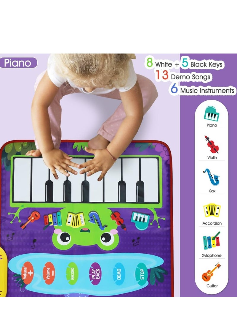 Bebiland Baby Musical Mat, Baby Toys 2-in-1 Toddler Musical Toys Piano Keyboard Drum Mat with 2 Sticks, Early Education Learning Floor Blanket for 1 2 3 4 5 Year Old Kids Birthday Present  - Image 5