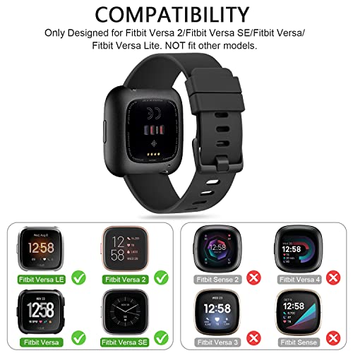 Tobfit Soft Strap Compatible for Fitbit Versa 2 (Watch Not Included), Flexible Premium Elastomer TPU Adjustable Watch Band, Sport Replacement Watchstrap for Women Men (S, Black) - Image 3