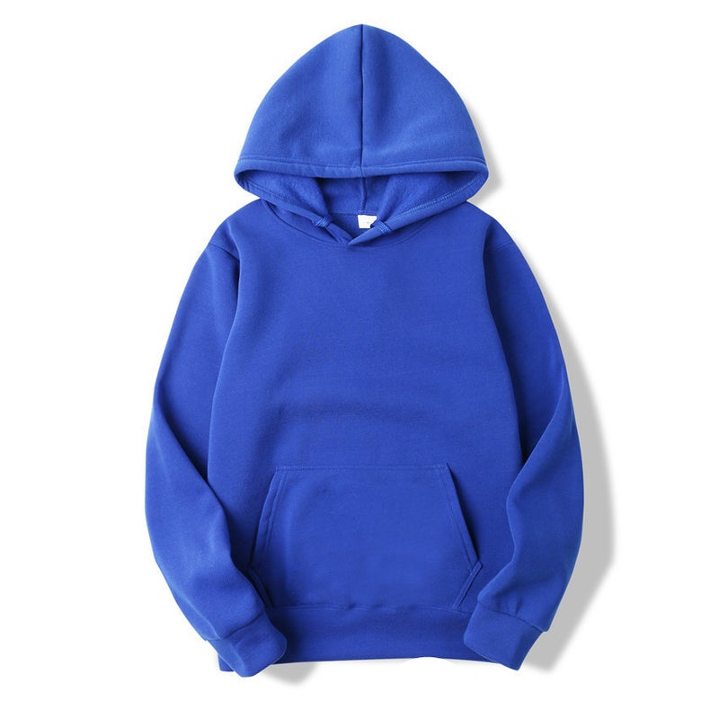 Thick Solid Color Hoodie Unisex 18 Colors Sportswear Blue 