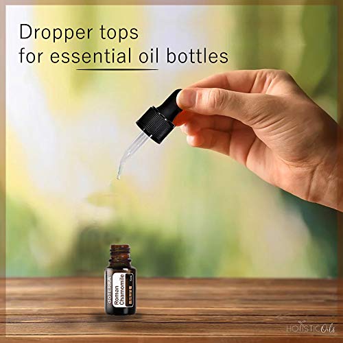 holistic oils Small Essential Oil Dropper Tops – 6‑Pack Bent Glass & Rubber Bulbs – Fits 5ml Bottles (Boston Round 18/415) – Leak-Proof & Reusable – Great for Thicker Oils & DIY Blends - Image 4