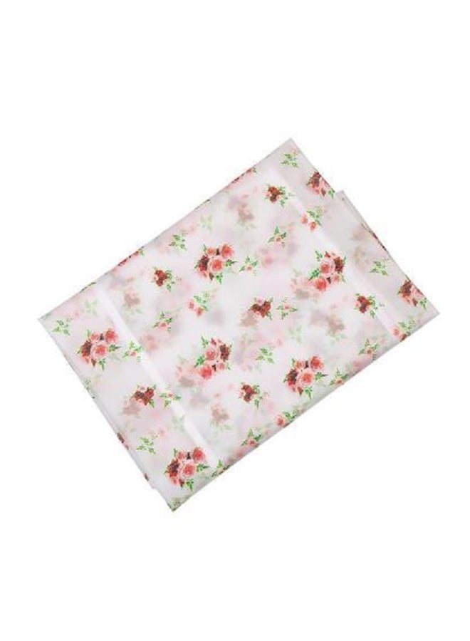 NIBEMINENT Rose Print Waterproof Refrigerator Cover White 10x5x10centimeter