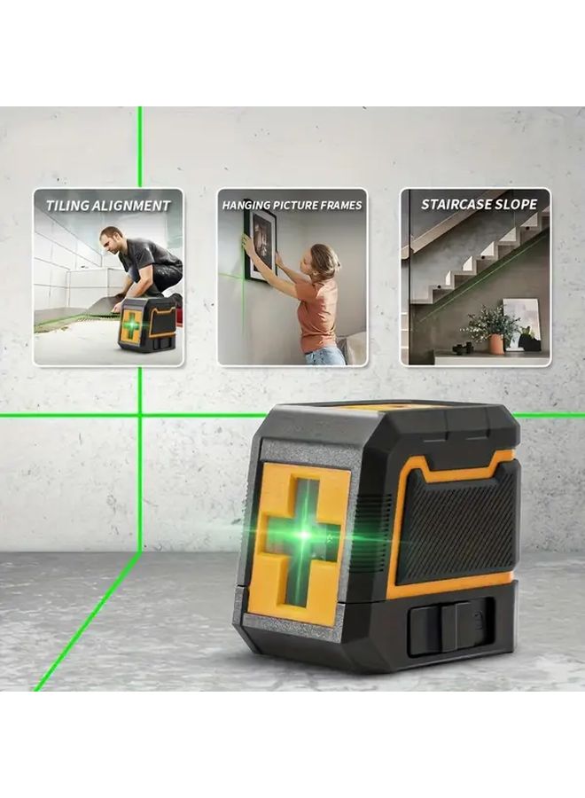 Orange 2 Line High Precision Laser Level Green Beam Portable Indoor Outdoor Tool - Image 5