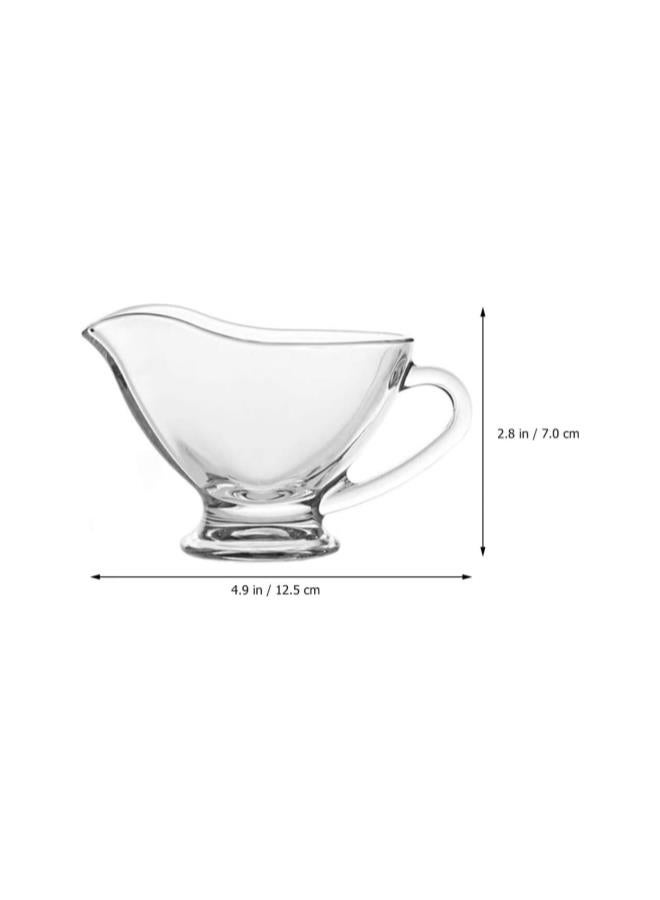 2pcs Saucy Glass Gravy Boat Dishes with Handle Spout for Gravy Salad Dressings Milk Broth Creamer 220ml - Image 2