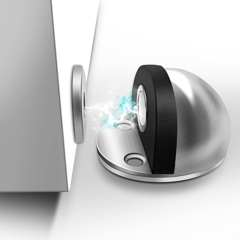 4 Pack Magnetic Door Stoppers - Stainless Steel Wall and Floor Protectors - Image 3