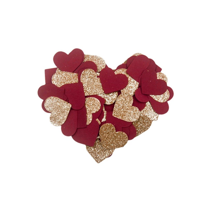 Valentine Wedding Table Decoration 60pcs Glitter Heart Confetti Random Color - Image 2