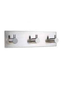 HALAMODO Key Hooks And Hanger 3M Self Adhesive Stainless Steel Heavy Duty Coat Hanger Purse Hanger Robe Towel Hook 3 Hook For Bathroom Living Room Kitchen Wall Mounted 3 Hooks  - Image 1