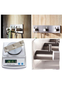 HALAMODO Key Hooks And Hanger 3M Self Adhesive Stainless Steel Heavy Duty Coat Hanger Purse Hanger Robe Towel Hook 3 Hook For Bathroom Living Room Kitchen Wall Mounted 3 Hooks  - Image 4