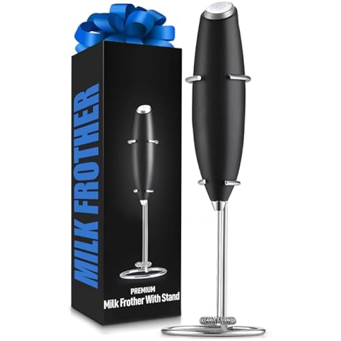 Collins Powerful Milk Frother Wand  Ultra Fast Handheld Drink Mixer  Electric Whisk Foam Maker For Coffee Lattes Cappuccino Frappe Matcha Hot Chocolate  Coffee Creamer  Black