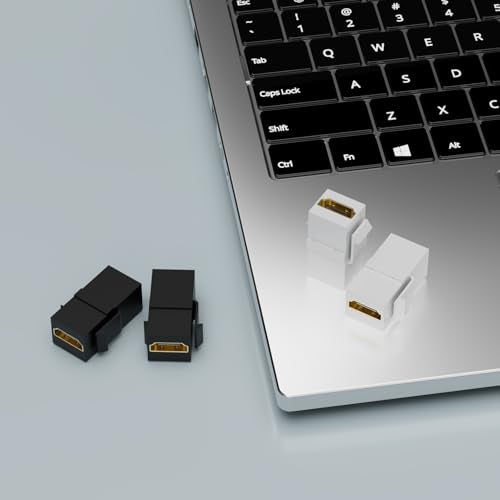 BERLAT HDMI Keystone, Gold-Plated HDMI Keystone Jack 4K Female to Female Adapter Support All 3D, 4K (6 Pack-Black) - Image 3