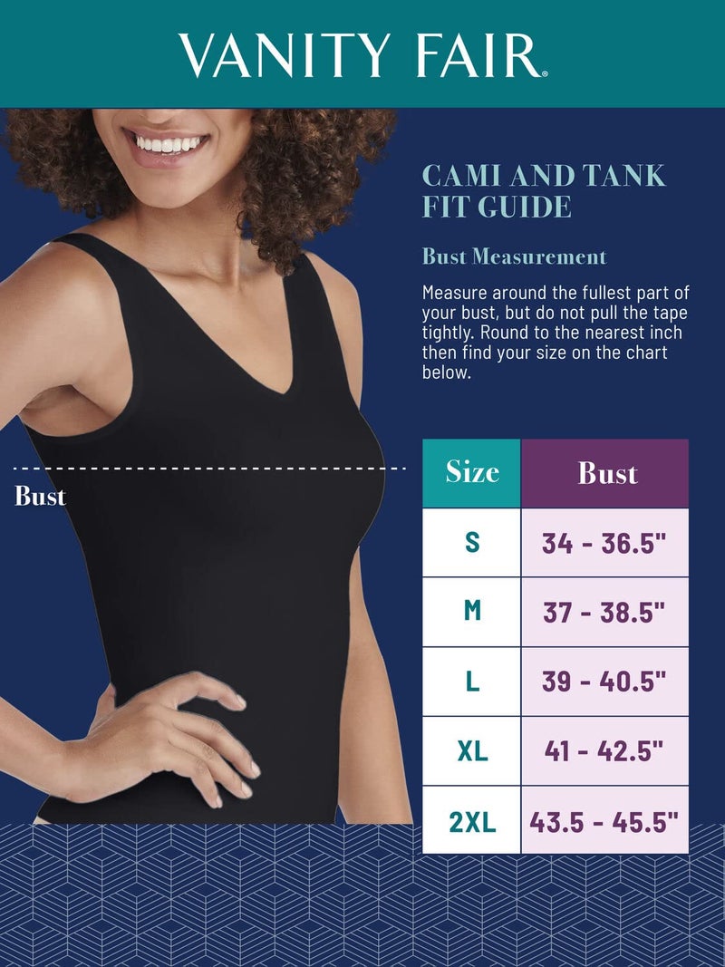 Vanity Fair Women's Seamless Spin Tank, Damask Neutral, Medium - Image 3