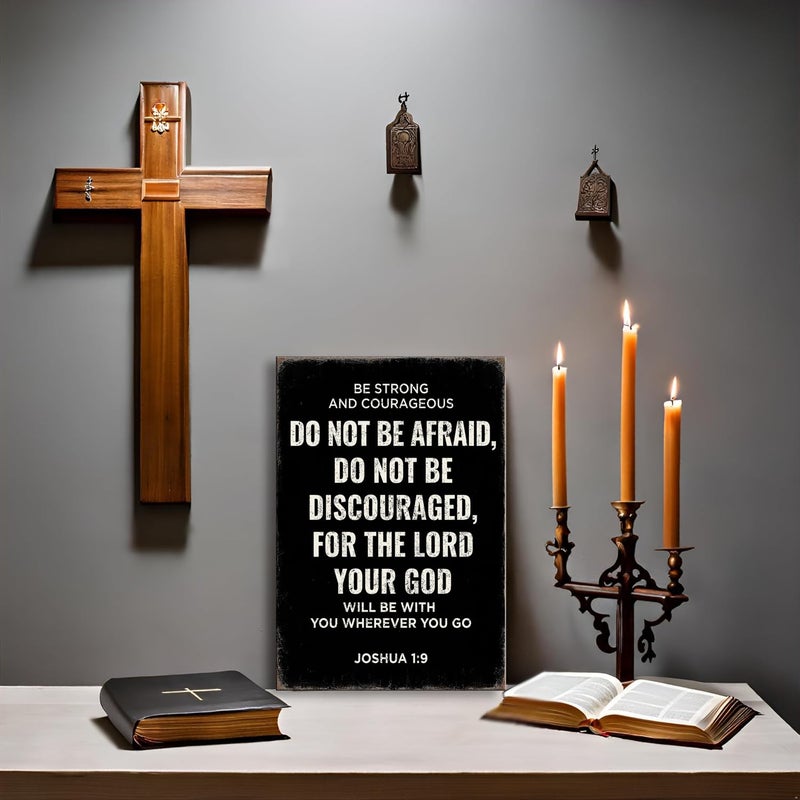Ploceiny Be Strong and Courageous Joshua 1:9 Bible Verse Canvas Wall Art - Christian Scripture Inspirational Wall Decor for Prayer Room, Faith-Based Home Decor, Religious Gift for Women,christians,pastor,Motivational Spiritual wall decor for Living Room,bedroom decorations. A-387 - Image 4
