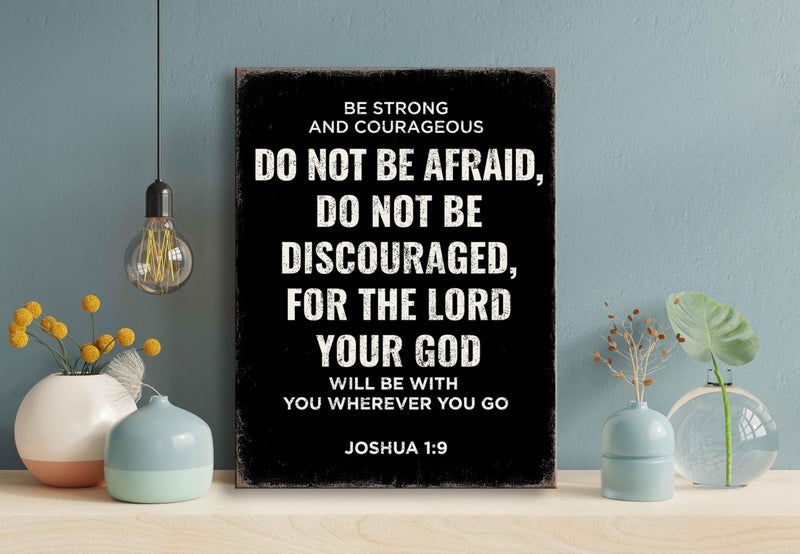 Ploceiny Be Strong and Courageous Joshua 1:9 Bible Verse Canvas Wall Art - Christian Scripture Inspirational Wall Decor for Prayer Room, Faith-Based Home Decor, Religious Gift for Women,christians,pastor,Motivational Spiritual wall decor for Living Room,bedroom decorations. A-387 - Image 5