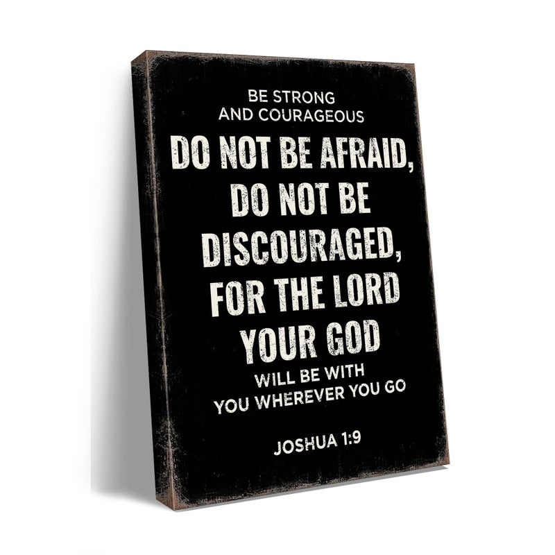 Ploceiny Be Strong and Courageous Joshua 1:9 Bible Verse Canvas Wall Art - Christian Scripture Inspirational Wall Decor for Prayer Room, Faith-Based Home Decor, Religious Gift for Women,christians,pastor,Motivational Spiritual wall decor for Living Room,bedroom decorations. A-387 - Image 1