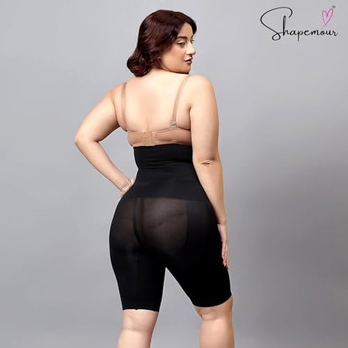 SHAPEMOUR High Waist Shapewear for Women, Body Shaper Shorts with Silicone Grip, No Steel Bones Slimming Panties, Seamless Design Tummy Control Tucker (Black, M-L) - Image 2