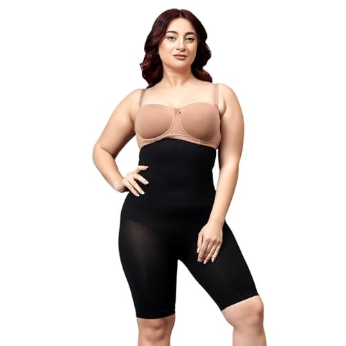 SHAPEMOUR High Waist Shapewear for Women, Body Shaper Shorts with Silicone Grip, No Steel Bones Slimming Panties, Seamless Design Tummy Control Tucker (Black, M-L) - Image 1