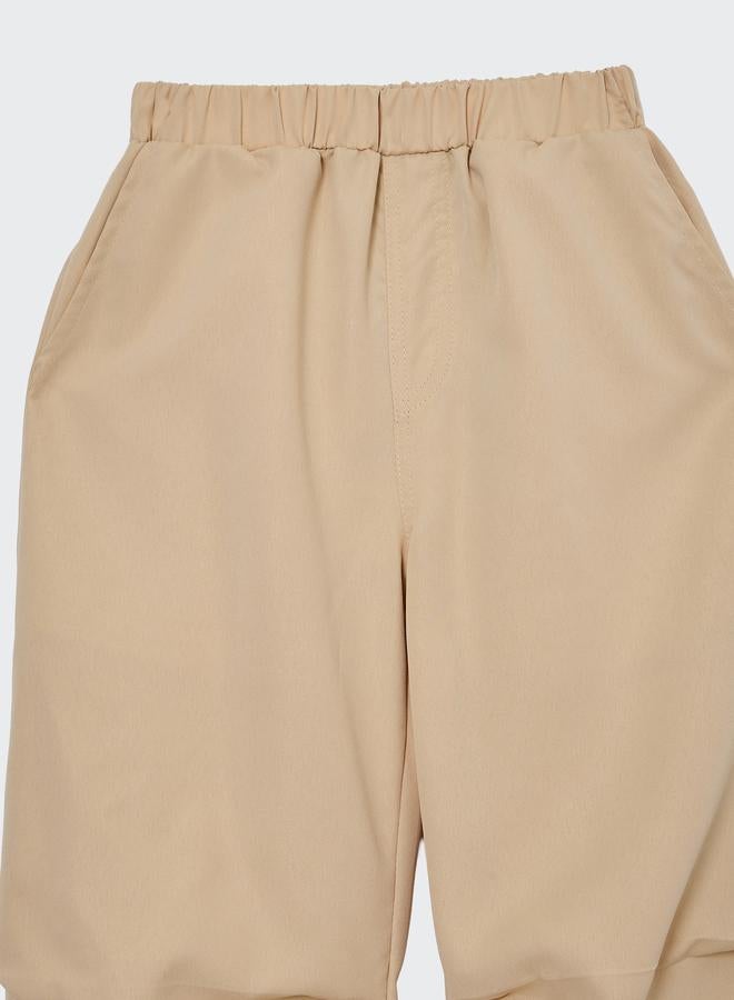Styli Boys Beige Woven Joggers With Elastic Waist - Image 3