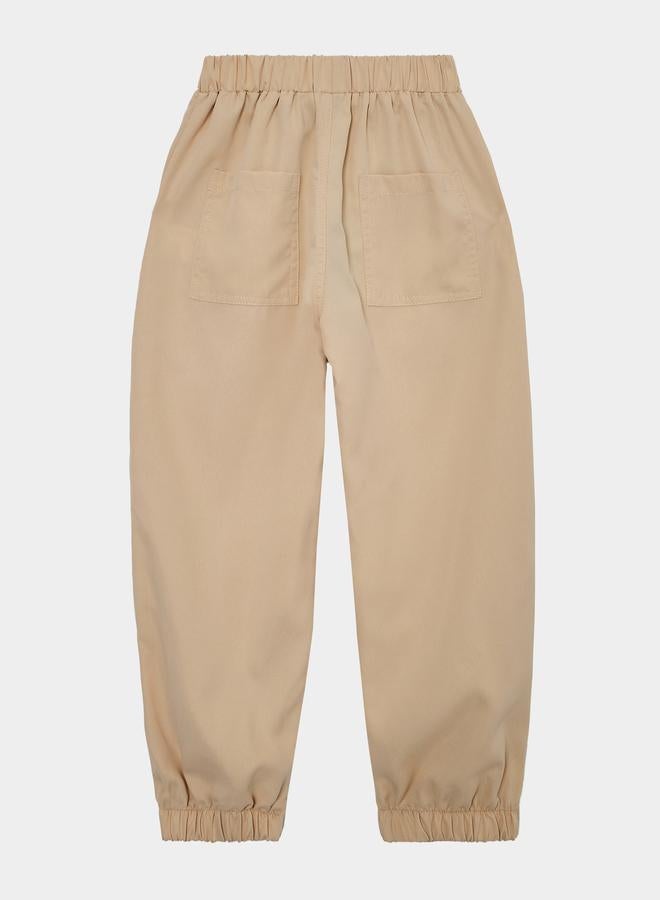 Styli Boys Beige Woven Joggers With Elastic Waist - Image 2