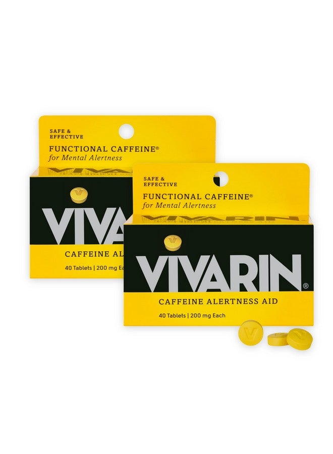 Vivarin Caffeine Alertness Aid, 200Mg Tablets, 40 Count, Functional Caffeine For Mental Alertness, Same Caffeine As A Cup Of Coffee - 2 Count - Image 1