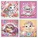 FQOVKYN 4Pcs 5D Cute Animals Diamond Art Kits for Kids DIY Diamond Art Painting Mosaic Kits for Adults Beginner Full Drill Small Diamond Gem Art and Craft for Kids Age 812 15 15cm - Image 3