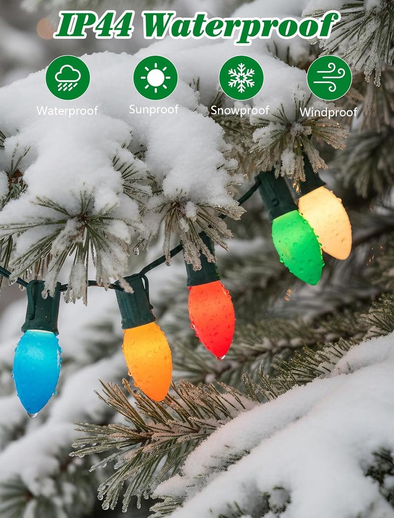 Romasaty 25 Pack C9 Replacement Bulbs C9 Ceramic Multi-Color String Lights Replacement Bulbs, C9/E17 Candelabra Base, 7 Watt - Image 5