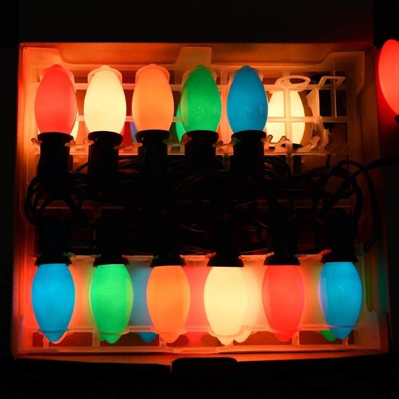 Romasaty 25 Pack C9 Replacement Bulbs C9 Ceramic Multi-Color String Lights Replacement Bulbs, C9/E17 Candelabra Base, 7 Watt - Image 3
