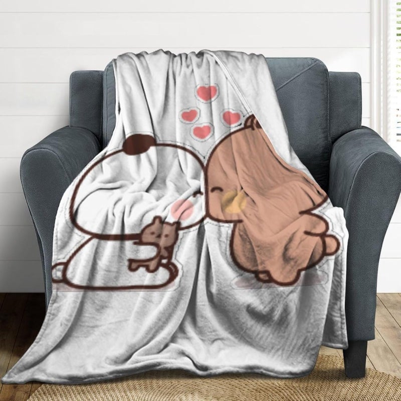 Polar Fleece Throw 100cm*130cm Cute Panda Bear Design - Ultra Soft Cozy Throw for Sofa Bed Chair Living Room - Image 3