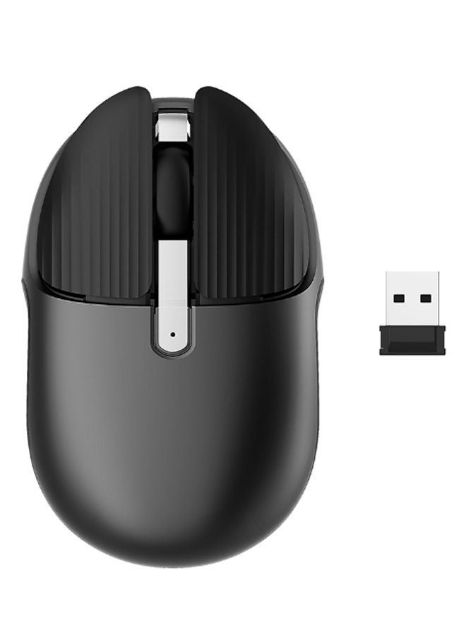 NIBEMINENT Rechargeable Bluetooth Mouse With USB Adapter Black/Silver  - Image 1