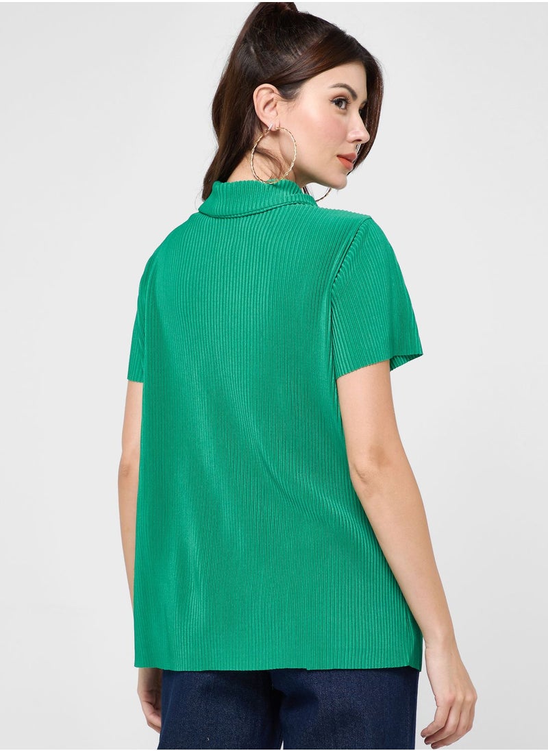boohoo Button Down Plisse Shirt  - Image 2
