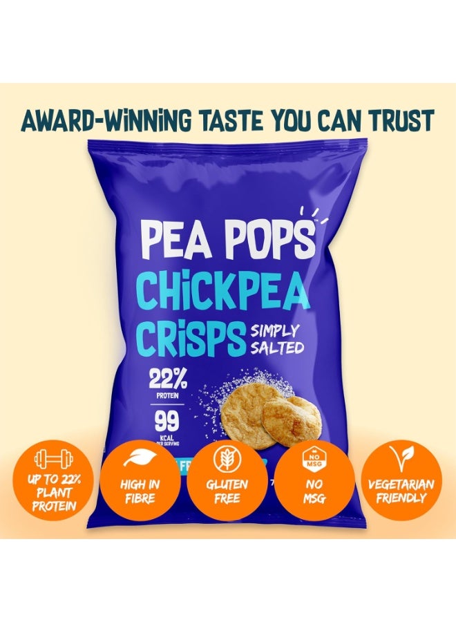 Pea Pops Healthy Chickpea Crisps - Low Calorie, Gluten Free, 22% Protein Snacks that are Popped Not Fried (70g, Simply Salted) - Image 4