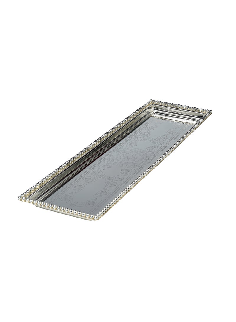 ZOLTEN SILVERPLATED LARGE SIZE RECTANGLE TRAY SILVER COLOUR 80X17 CM  - Image 2