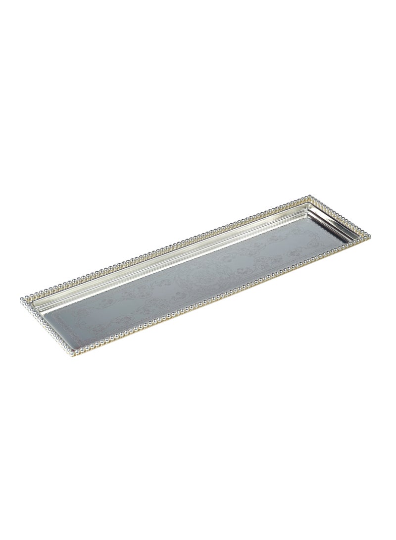 ZOLTEN SILVERPLATED LARGE SIZE RECTANGLE TRAY SILVER COLOUR 80X17 CM  - Image 1