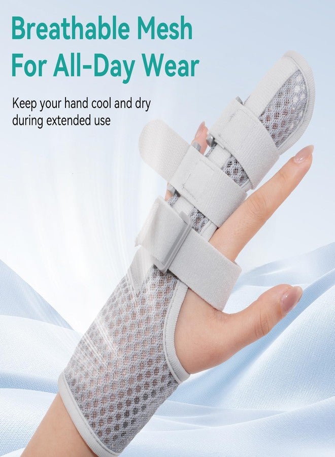 Lefeke Trigger Finger Splint-2 Fingers Fixed, Finger Brace for Middle, Index, Pinky, or Ring Finger Support, Hand Splint for Arthritis, Fracture, Hand Brace Splint with maniphalanx Support Breathable Summer Styles (Gray) - Image 2