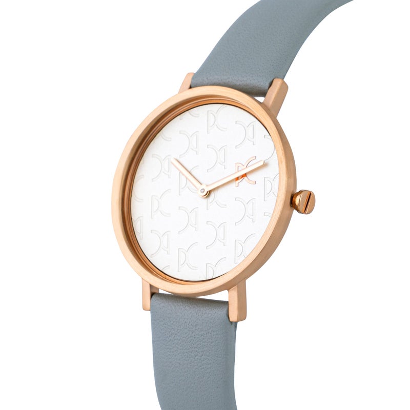 PIERRE CARDIN Women's Watch with Rose Gold Stainless Steel Case and Grey Leather Band - Image 2