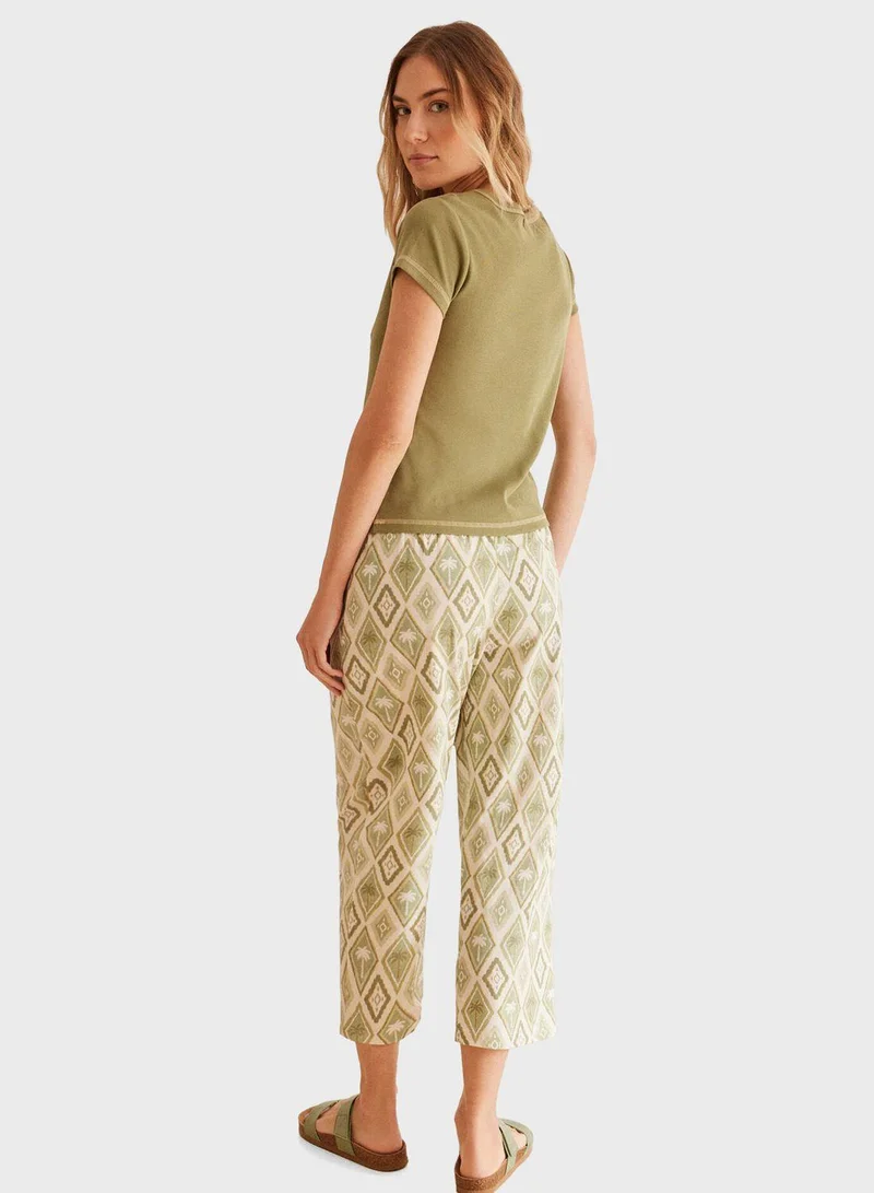 women'secret High Waist Palm Print Pyjama Set