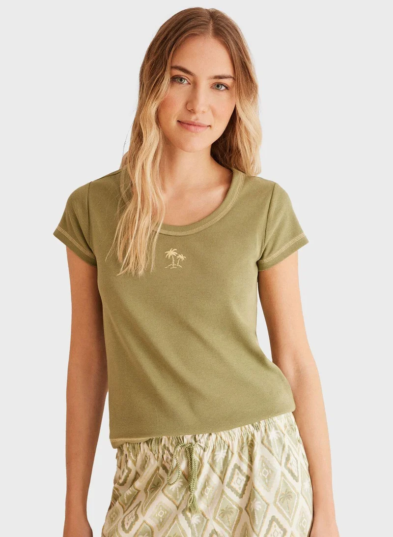 women'secret High Waist Palm Print Pyjama Set