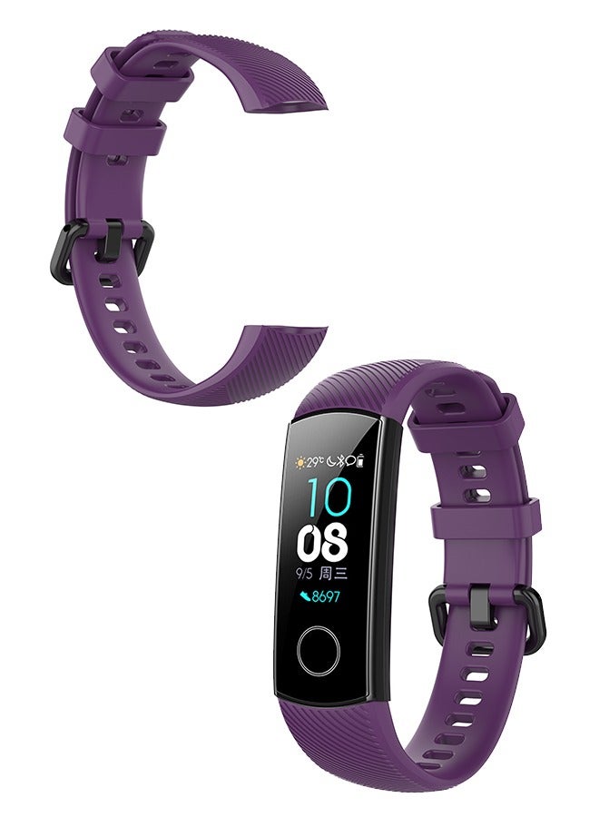 Replacement Band For Huawei Honor Smartwatch Band 4/5, Purple/Black, Silicone Smartwatch Band - Image 2
